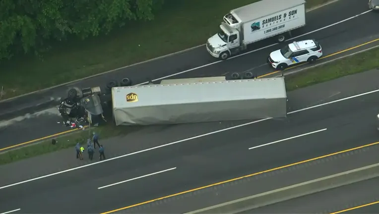 overturned truck